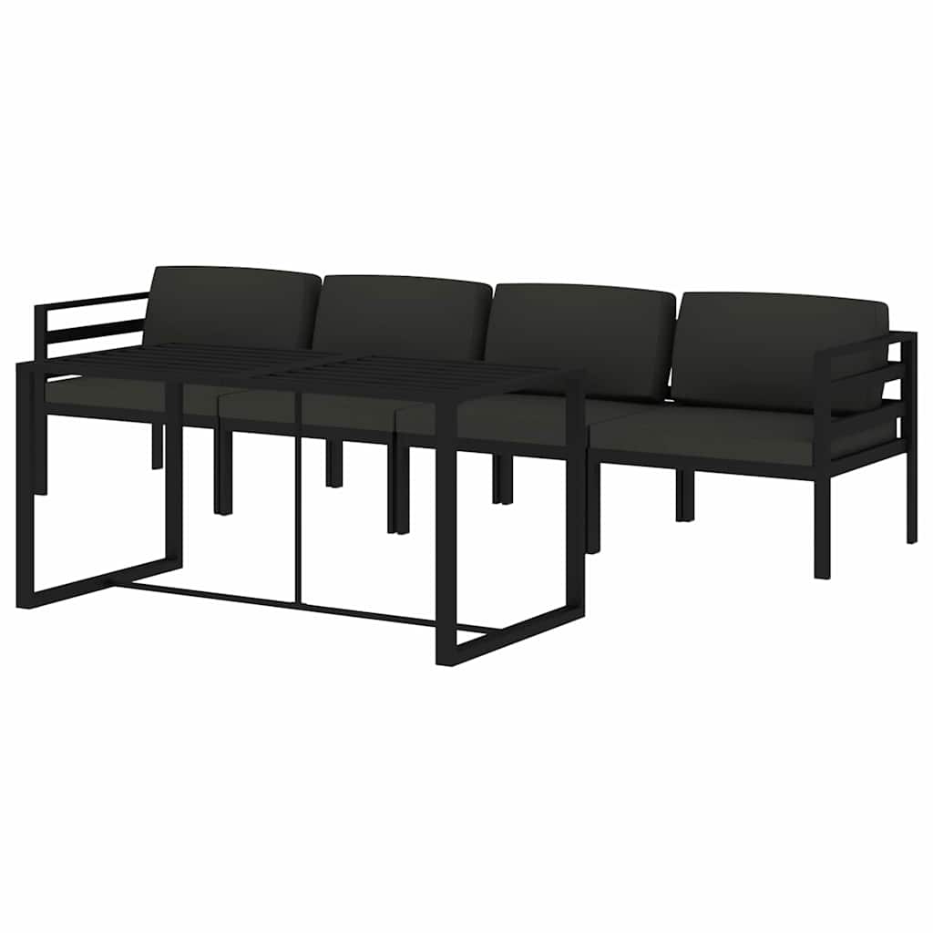 Vidaxl 5-delige loungeset met kussens aluminium antracietkleurig