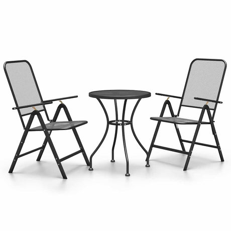 Vidaxl 3-delige tuinset metaalgaas antracietkleurig