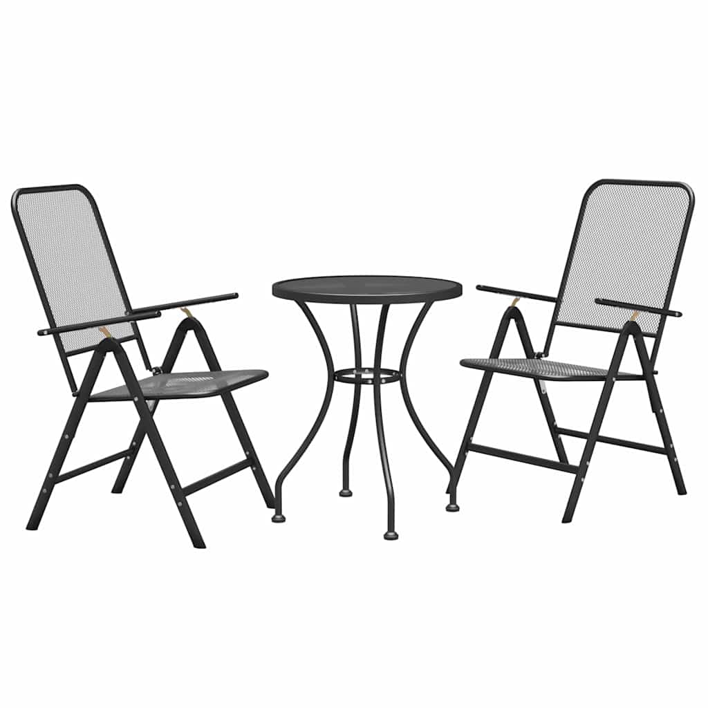 Vidaxl 3-delige tuinset metaalgaas antracietkleurig