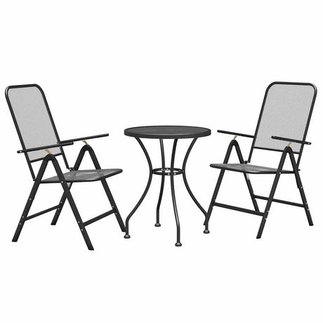 Vidaxl 3-delige tuinset metaalgaas antracietkleurig
