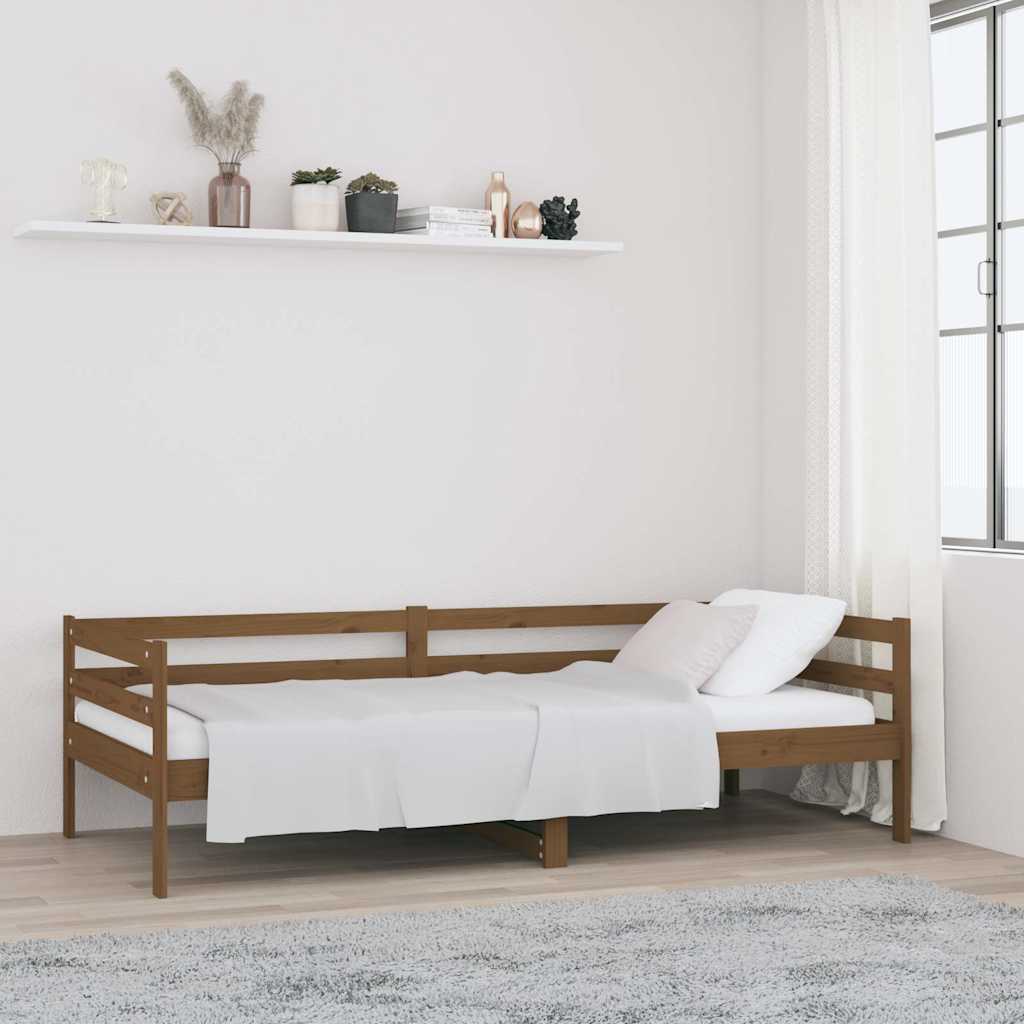 Vidaxl slaapbank 90x190 cm massief grenenhout honingbruin