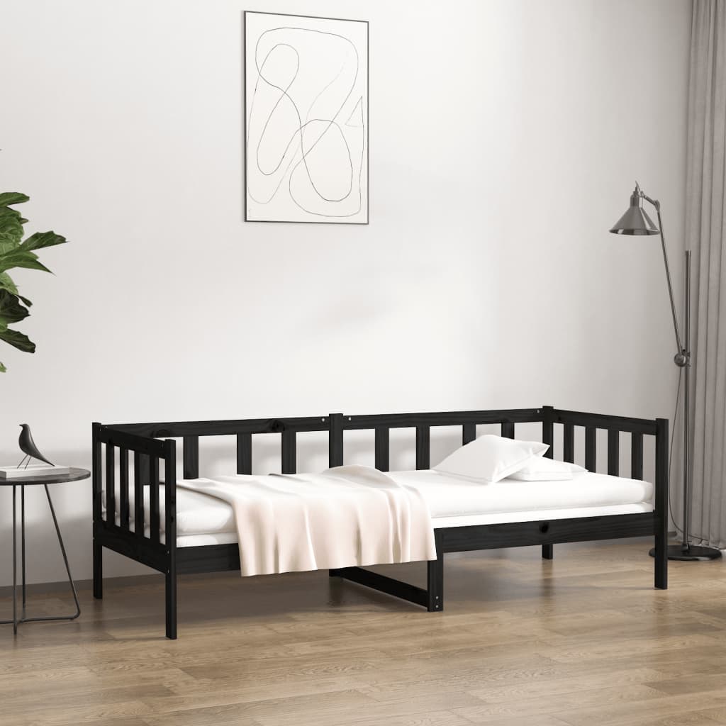 Vidaxl slaapbank 90x190 cm massief grenenhout zwart