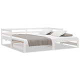 Vidaxl uitschuifbare slaapbank zonder matras 90x190 cm wit