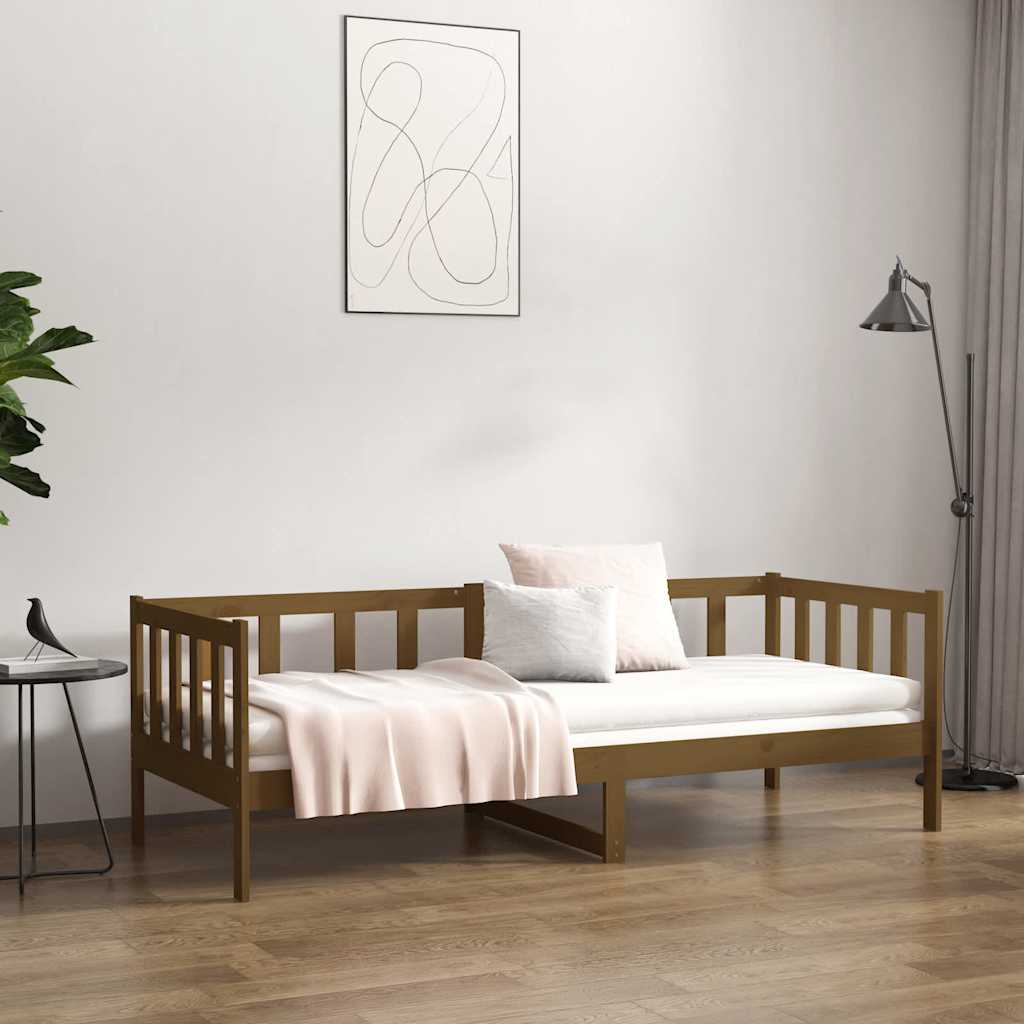 Vidaxl slaapbank 80x200 cm massief grenenhout honingbruin