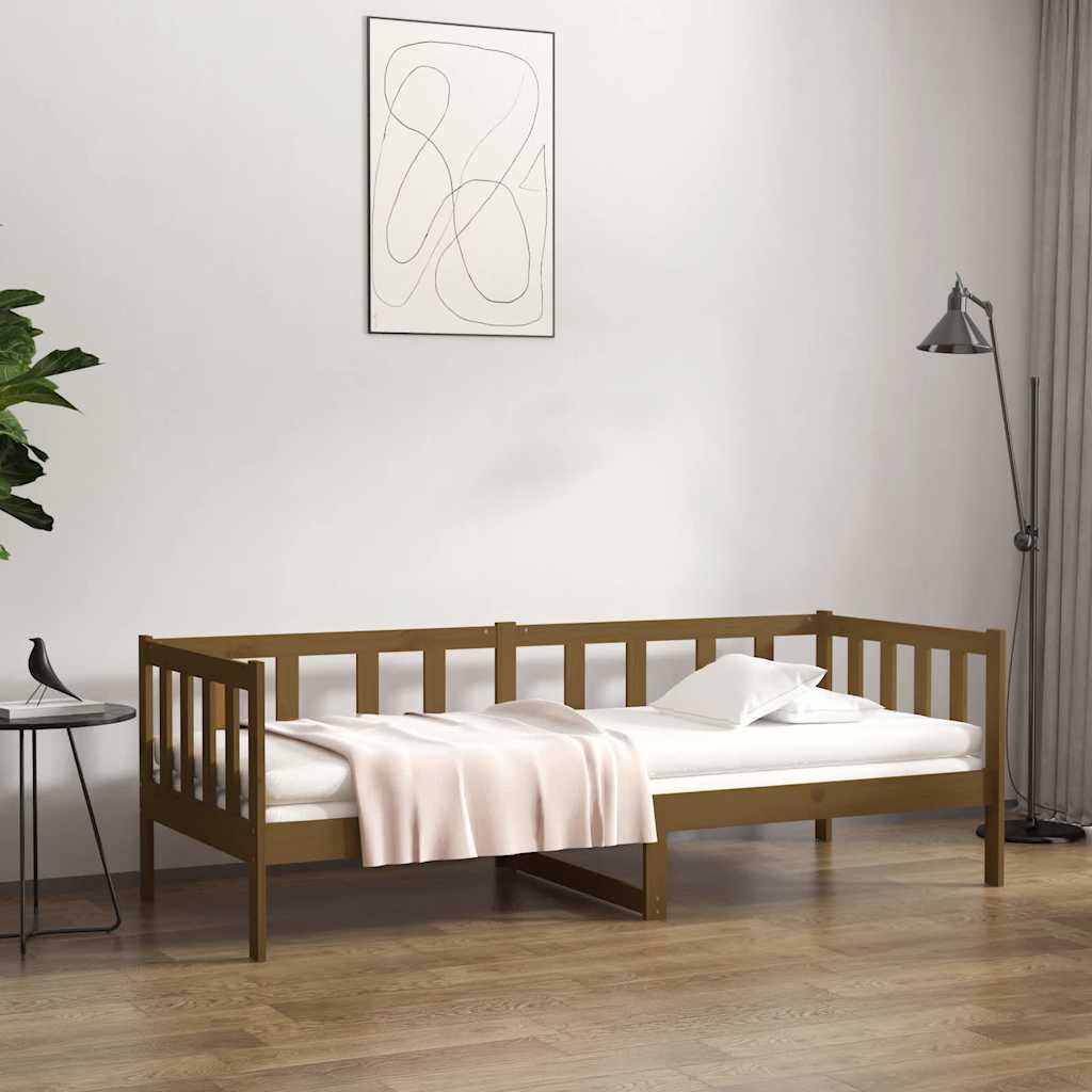 Vidaxl slaapbank 80x200 cm massief grenenhout honingbruin