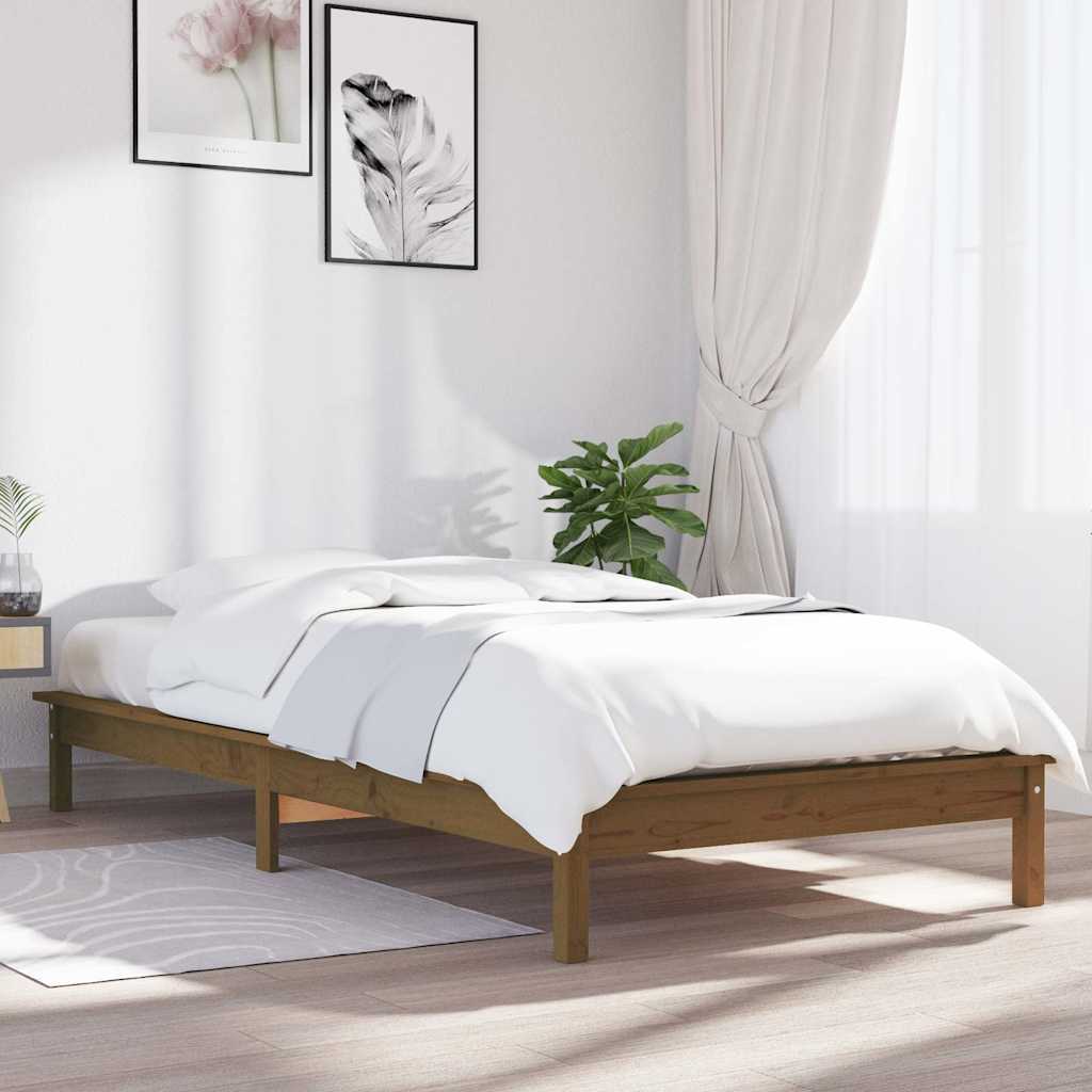 Vidaxl bedframe massief grenenhout honingbruin 90x200 cm