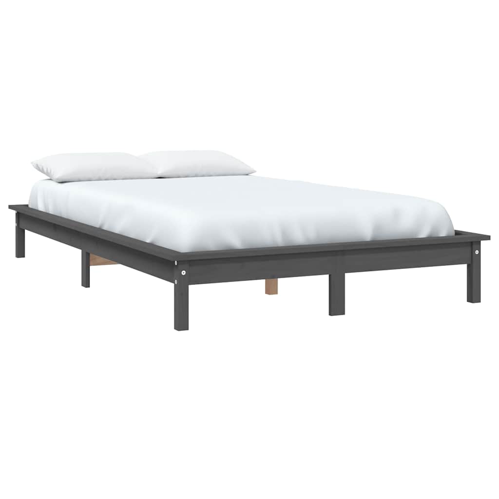 Vidaxl bedframe massief grenenhout grijs 150x200 cm