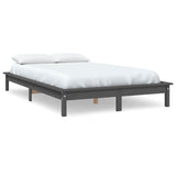Vidaxl bedframe massief grenenhout grijs 160x200 cm