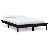 Vidaxl bedframe massief grenenhout zwart 180x200 cm