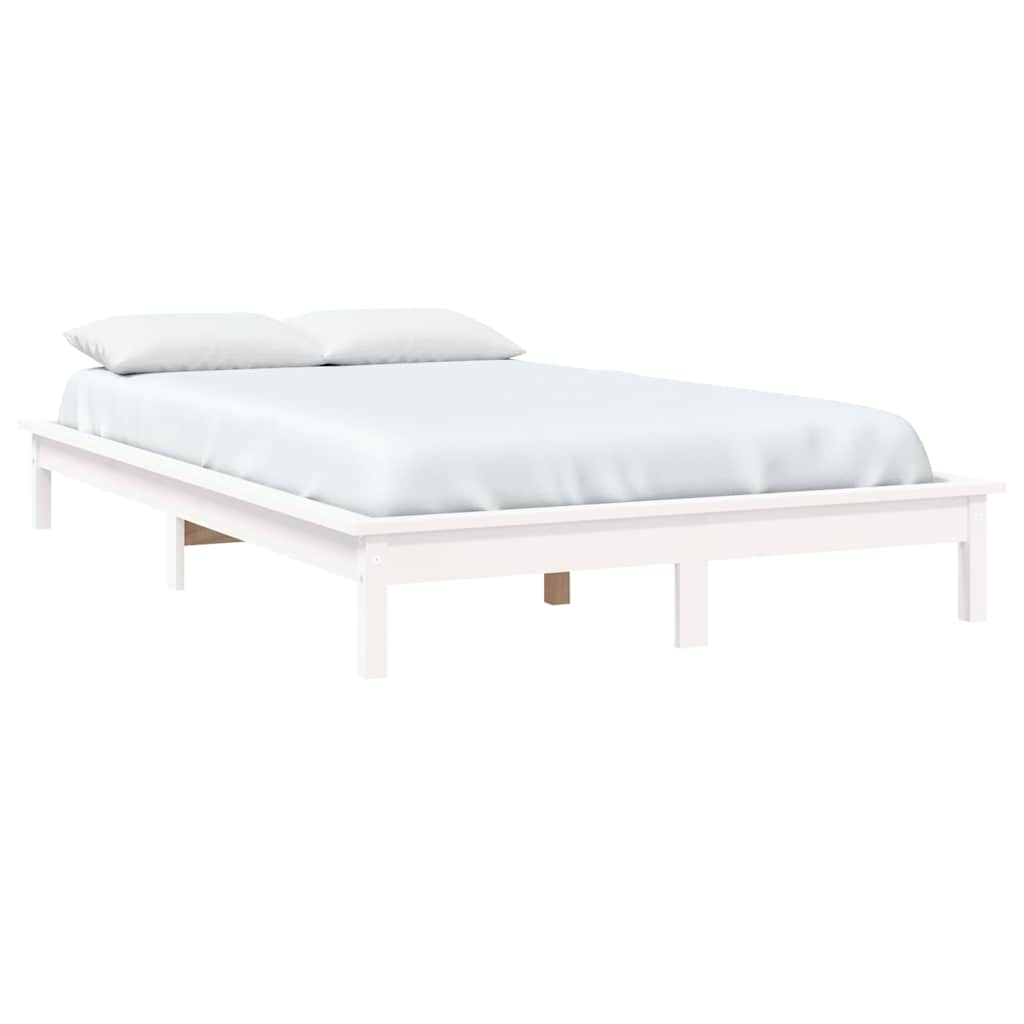 Vidaxl bedframe zonder matras massief grenenhout wit 140x190 cm