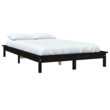 Vidaxl bedframe massief grenenhout zwart 140x190 cm