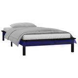Vidaxl bedframe led massief hout zwart 90x200 cm