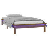 Vidaxl bedframe led massief hout honingbruin 100x200 cm