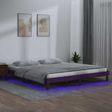 Vidaxl bedframe led massief hout honingbruin 140x200 cm