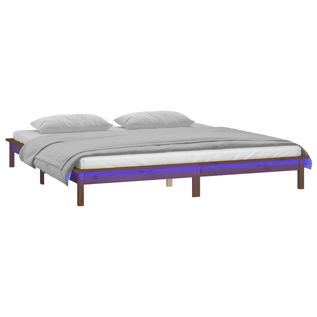 Vidaxl bedframe led hout honingbruin 120x190 cm
