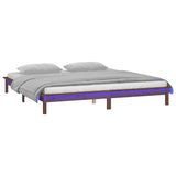 Vidaxl bedframe led massief hout honingbruin 140x190 cm