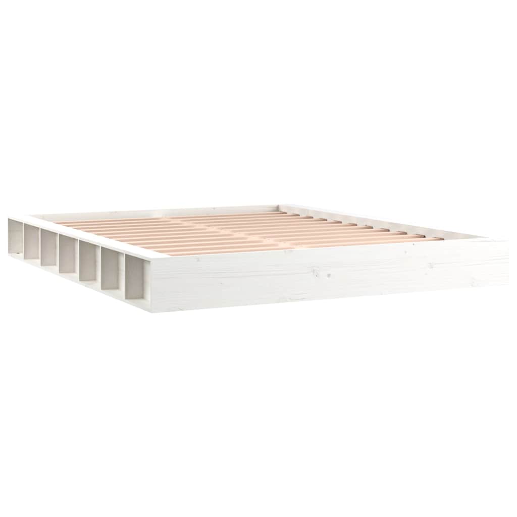 Vidaxl bedframe massief hout wit 150x200 cm