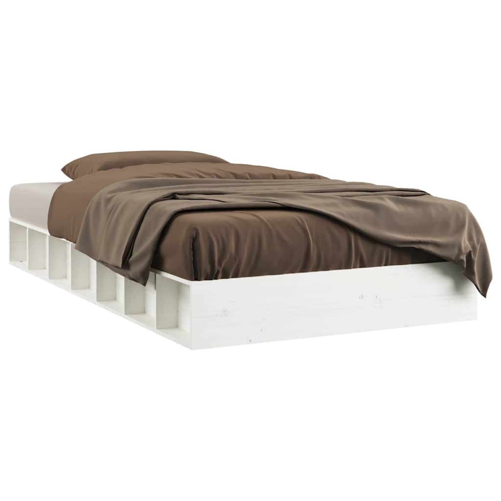 Vidaxl bedframe massief hout wit 90x200 cm