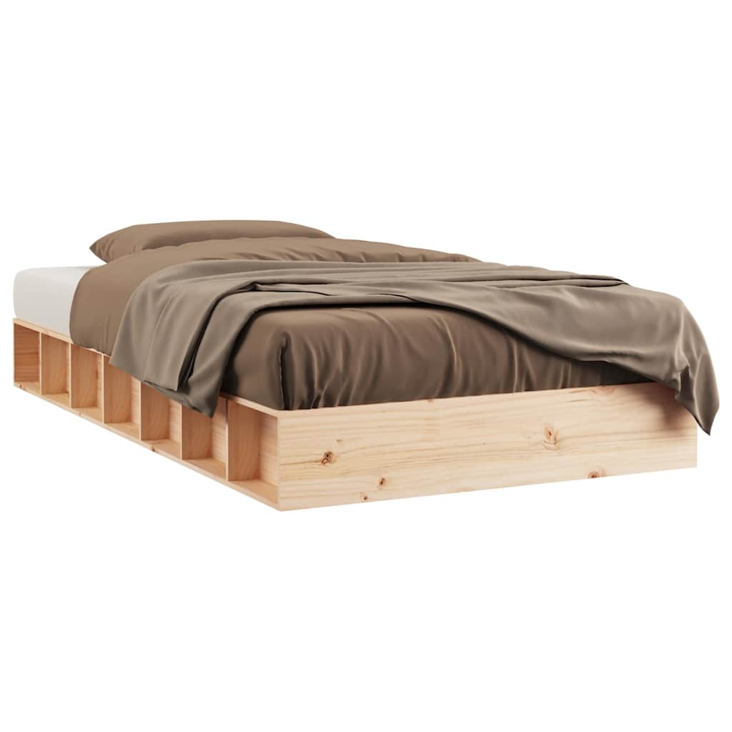 Vidaxl bedframe massief hout 75x190 cm
