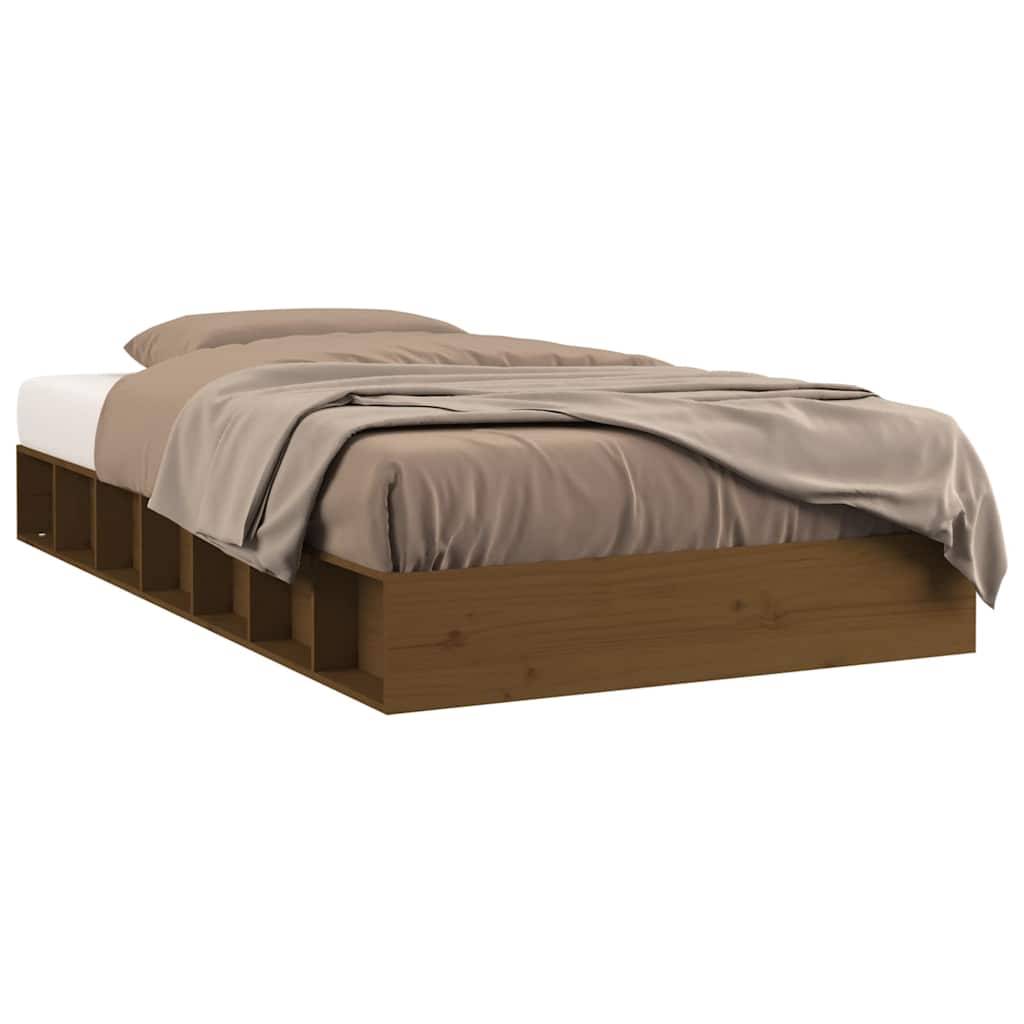Vidaxl bedframe massief hout honingbruin 75x190 cm