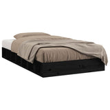 Vidaxl bedframe massief hout zwart 75x190 cm