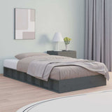 Vidaxl bedframe massief hout grijs 135x190 cm