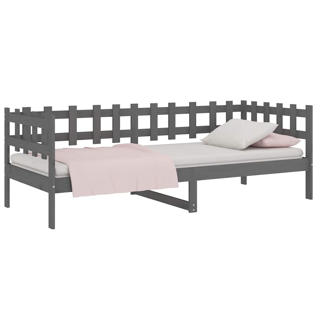Vidaxl slaapbank 80x200 cm massief grenenhout grijs