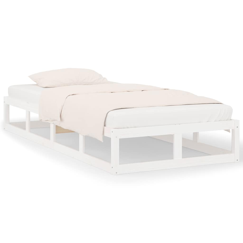 Vidaxl bedframe massief hout wit 100x200 cm