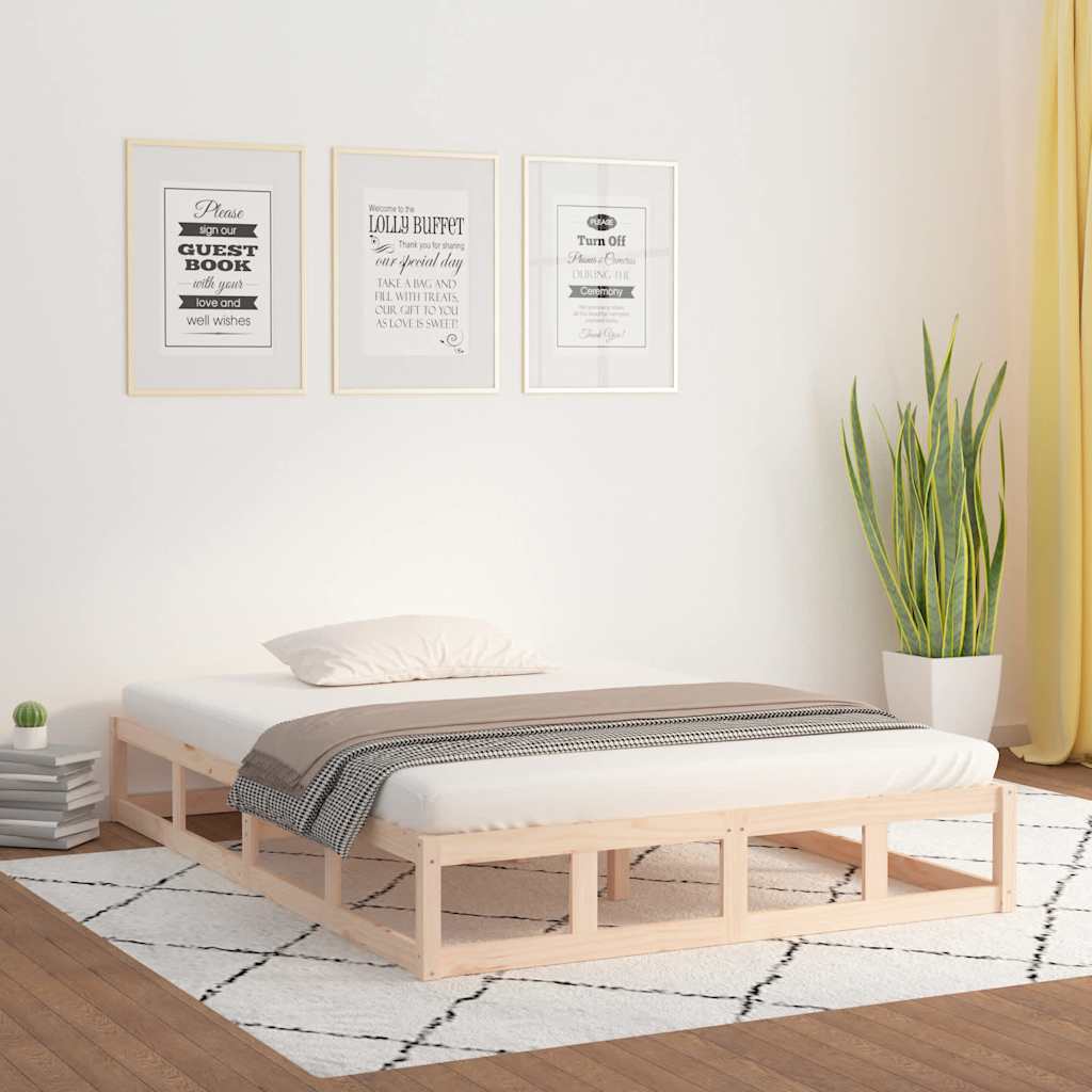 Vidaxl bedframe massief hout 150x200 cm