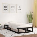 Vidaxl bedframe massief hout zwart 75x190 cm
