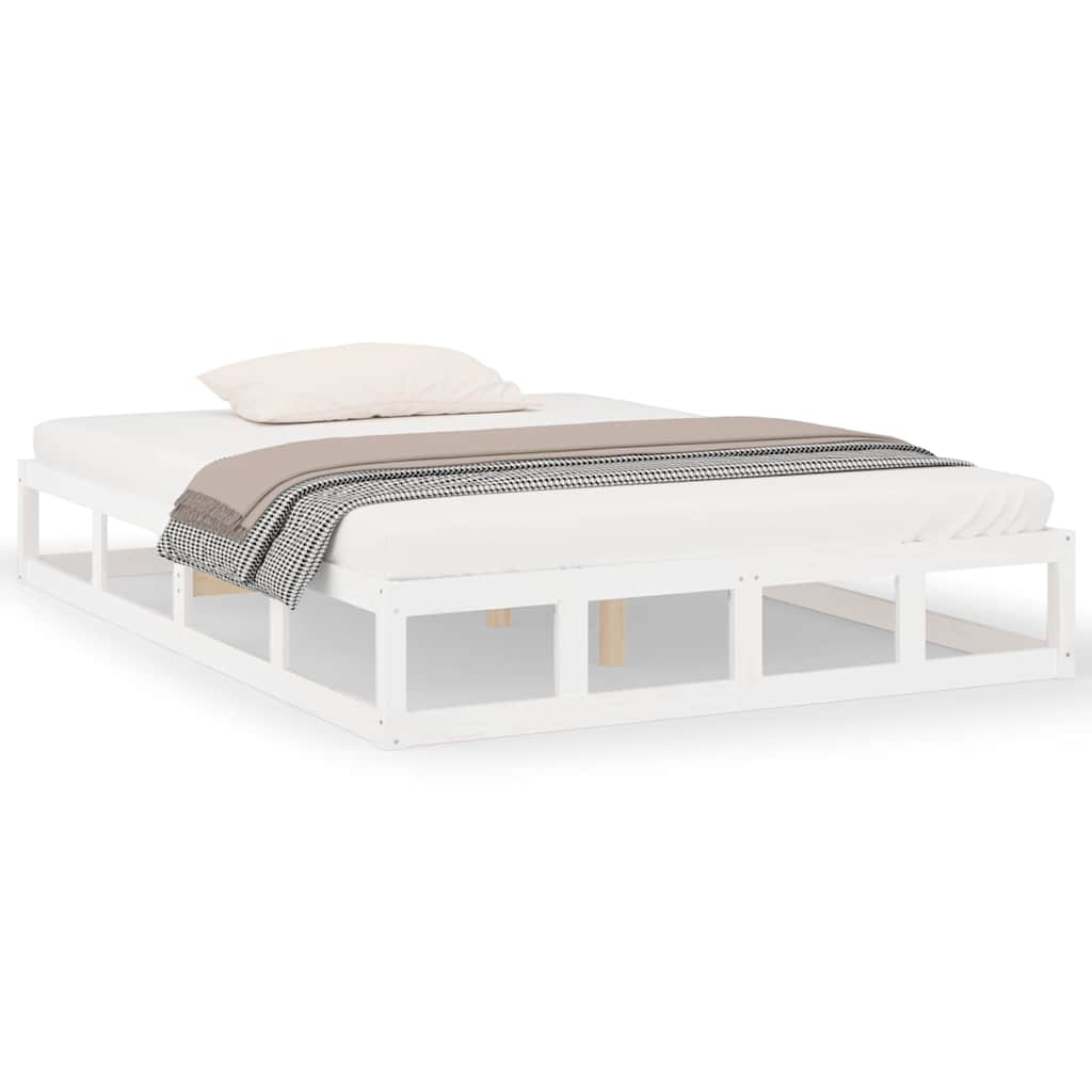 Vidaxl bedframe massief hout wit 120x190 cm