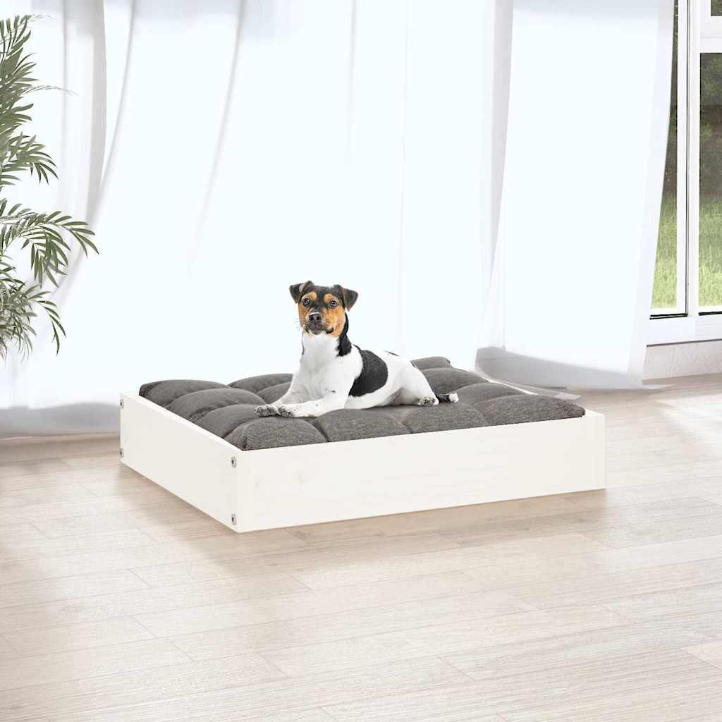 Vidaxl hondenmand 51,5x44x9 cm massief grenenhout wit