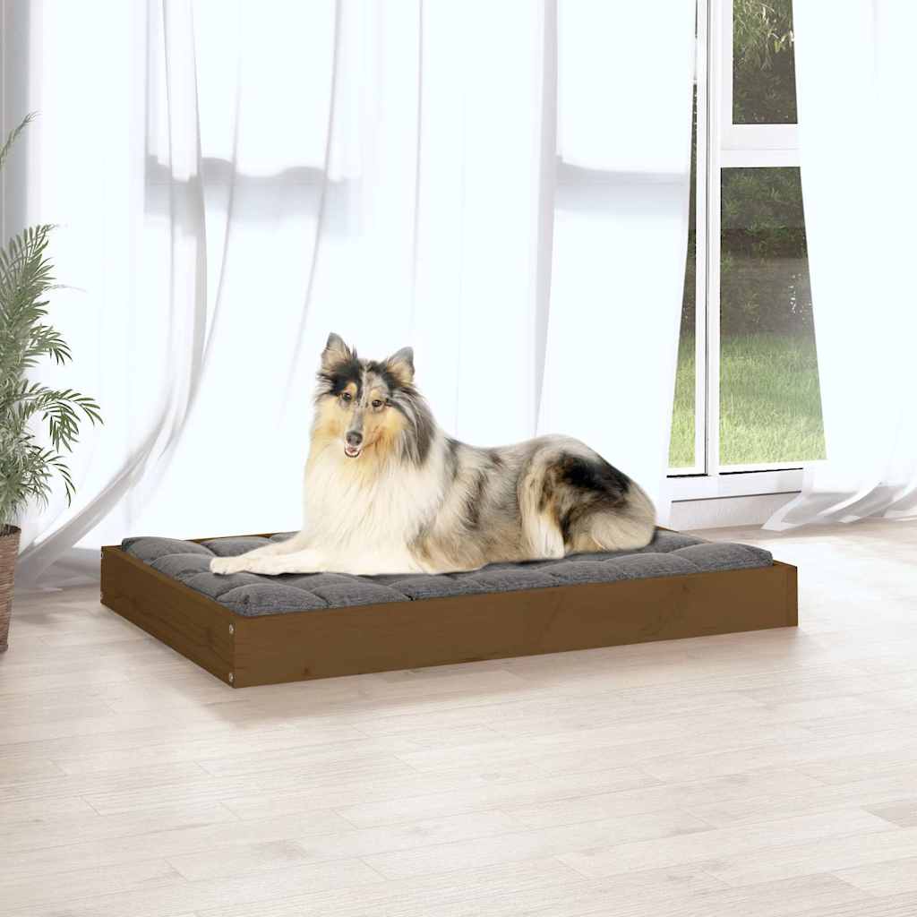 Vidaxl hondenmand 91,5x64x9 cm massief grenenhout honingbruin
