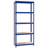 Vidaxl opbergrek 5-laags staal bewerkt hout blauw