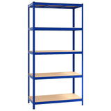 Vidaxl storage rack 5-layer steel and processed wood blue