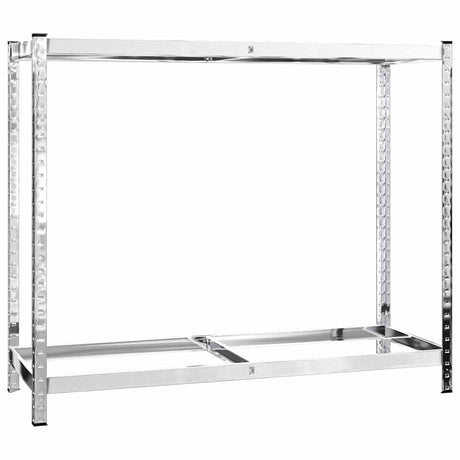 Vidaxl bandenrek 2-laags 110x40x110 cm staal zilverkleurig