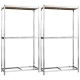 Vidaxl bandenrekken 2-laags 2 st 110x40x180 cm staal zilverkleurig