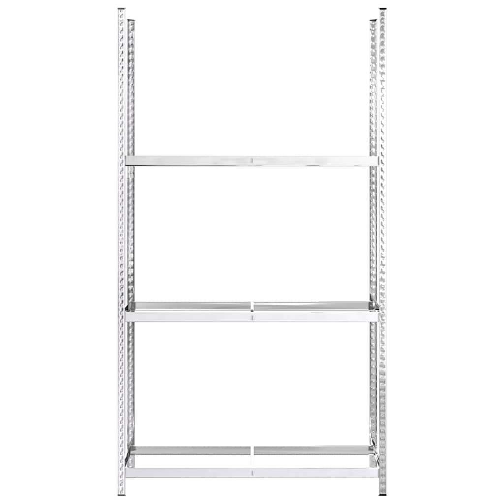 Vidaxl bandenrek 3-laags 110x40x200 cm staal zilverkleurig