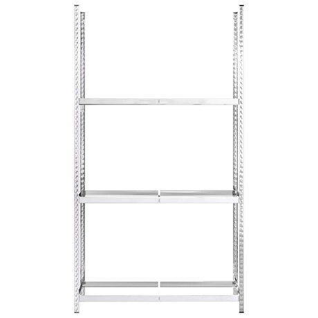Vidaxl bandenrek 3-laags 110x40x200 cm staal zilverkleurig
