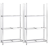 Racks de pneus Vidaxl 3 couches 2 PCS 110x40x200 cm en acier en argent coloré