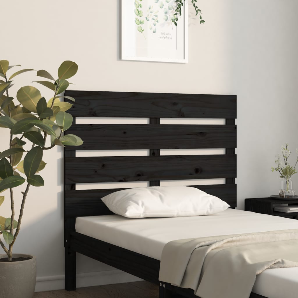 Vidaxl hoofdbord 100x3x80 cm massief grenenhout zwart