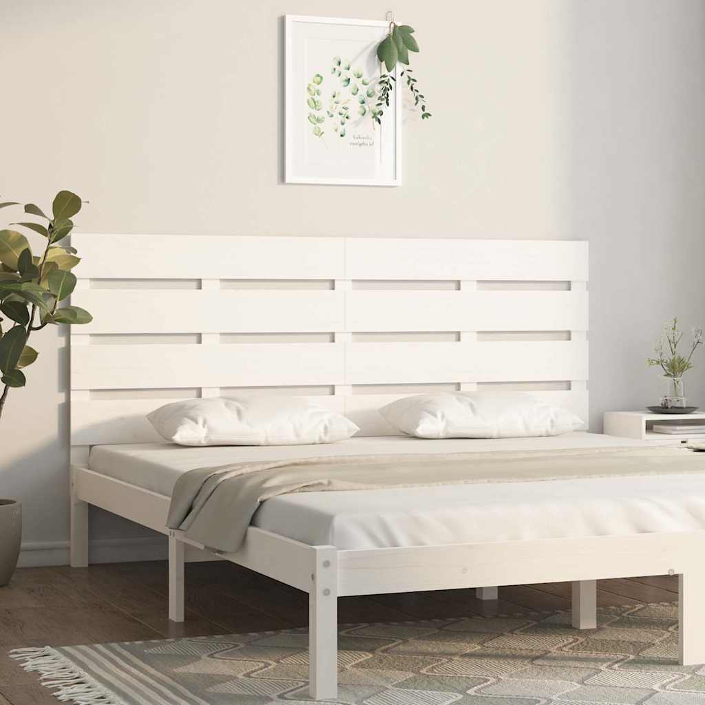 Vidaxl hoofdbord 160x3x80 cm massief grenenhout wit