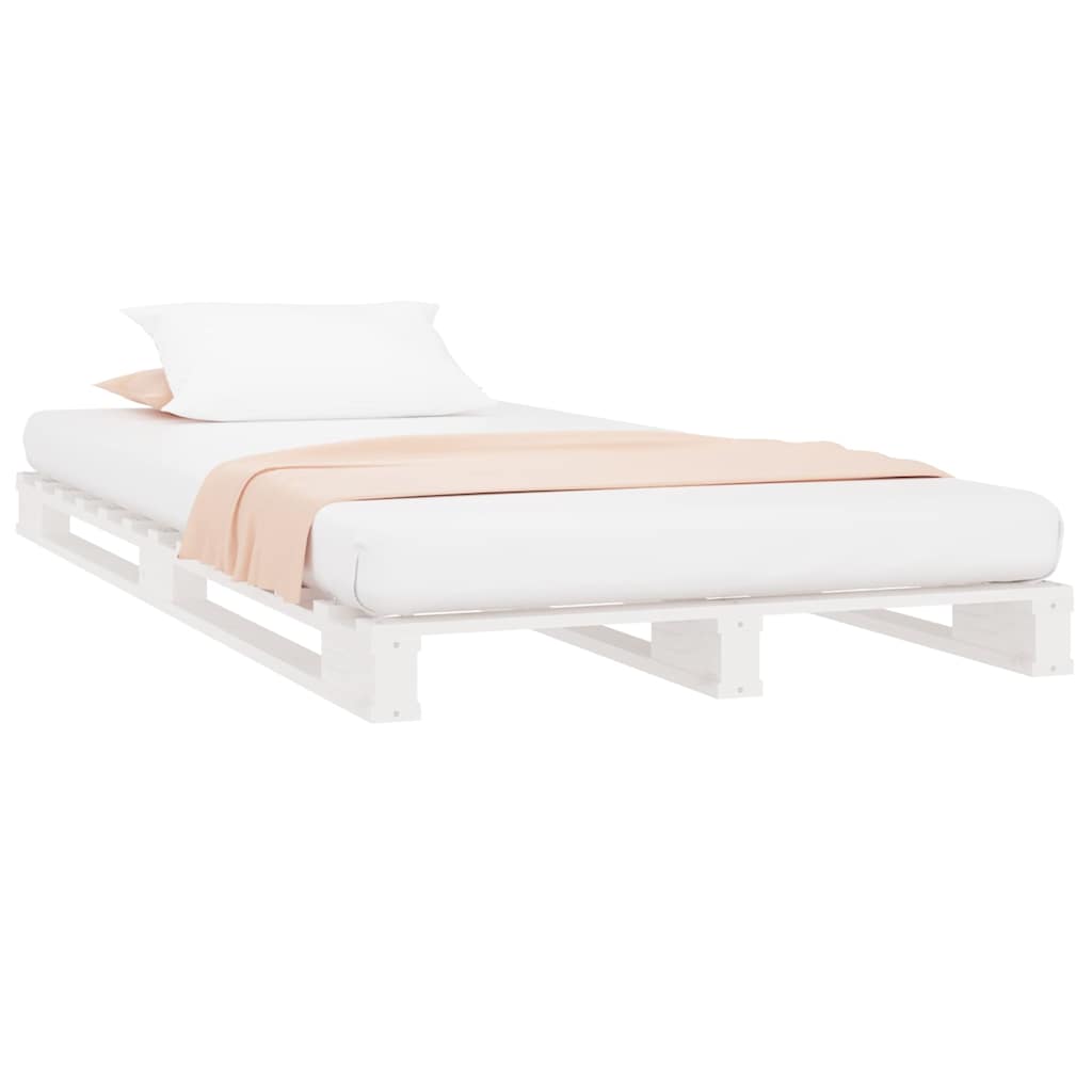 Vidaxl palletbed massief grenenhout wit 100x200 cm