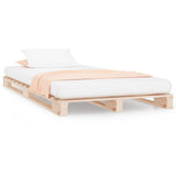 Vidaxl palletbed massief grenenhout wit 75x190 cm