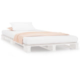 Vidaxl palletbed massief grenenhout wit 75x190 cm