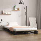 Vidaxl palletbed massief grenenhout zwart 75x190 cm
