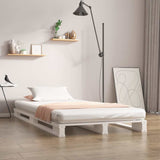 Vidaxl palletbed massief grenenhout wit 90x190 cm