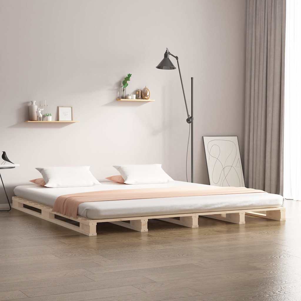 Vidaxl palletbed massief grenenhout 120x190 cm