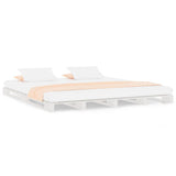 Vidaxl palletbed massief grenenhout wit 120x190 cm