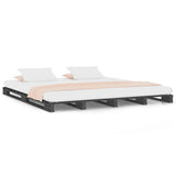 Vidaxl palletbed massief grenenhout grijs 120x190 cm